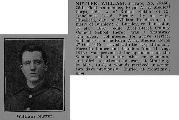 Nutter W Pte 75450 Royal Army Medical Corps Obit De Ruvignys Roll Of Honour Vol 5