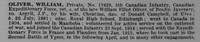 Oliver W Pte 13429 5th Canadian Infantry Obit Part 1