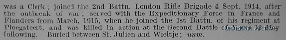Madley F H Rfn 5th London Regt Obit Part 2 De Ruvignys Roll Of Honour Vol 2