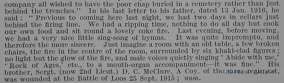 McClure A R LCpl 2618 20th London Regiment Obit Part 2 De Ruvgnys Roll Of Honour Vol 2