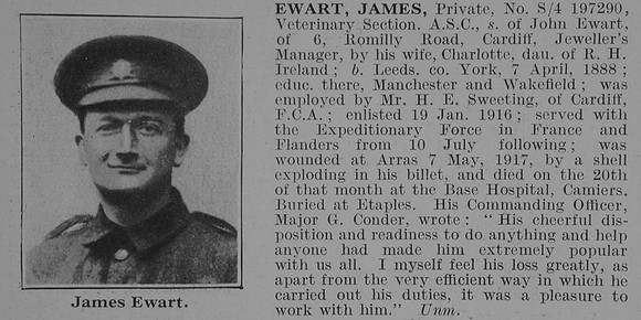 Ewart J Pte Army Service Corps Obit De Ruvignys Roll Of Honour Vol 3