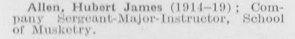 Allen H J Company Sergt Major School Of Musketry