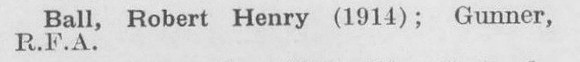 Ball R H Gnr Royal Field Artillery (LCC Staff Architect's Department)