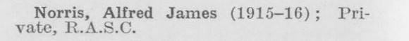 Norris A J Pte Army Service Corps (LCC Staff Barking Outfall Works)