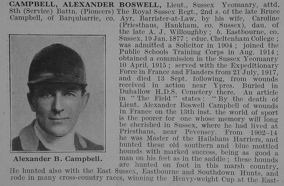 Campbell A B Lt Sussex Yeomanry Obit Part 1 De Ruvignys Roll Of Honour Vol 3