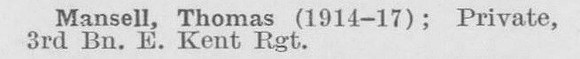 Mansell T Pte 3rd East Kent Regiment LCC Bridges And Embankments