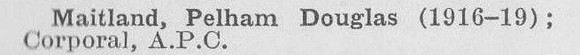 Mailtland P D Cpl Army Pay Corps