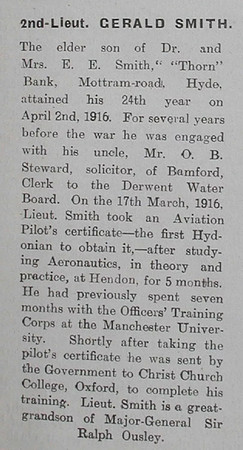 Smith G 2nd Lt Royal Flying Corps Short Record Of Service