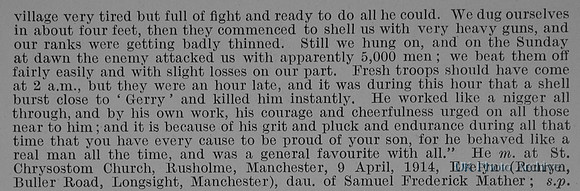 Norton L S LCpl 8770 17th Manchester Regiment Obit Part 2 De Ruvignys Roll Of Honour