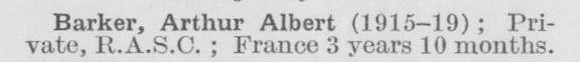 Barker A A Pte Army Service Corps (LCC Staff Barking Outfall Works)