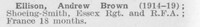 Ellison A B Shoeing Smith Essex Regiment And Royal Field Artillery (LCC Staff Barking Outfall Works)