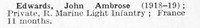 Edwards J A Pte Royal Marine Light Infantry
