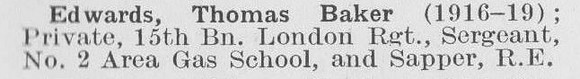 Edwards T B Sergt 15th London Regiment
