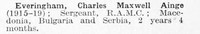 Everingham C M A Sergt Royal Army Medical Corps