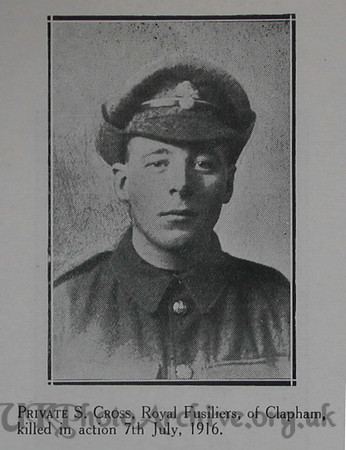 Cross S Pte 9th Royal Fusiliers Craven Roll Of Honour