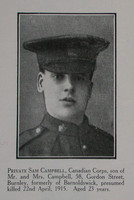 Campbell S Pte 14th CEF Craven Roll Of Honour