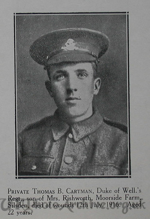 Cartman T B Pte 10th West Riding Regt Craven Roll Of Honour