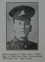 Cross G S Pte 8th West Riding Regt Craven Roll Of Honour