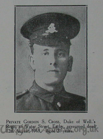 Cross G S Pte 8th West Riding Regt Craven Roll Of Honour