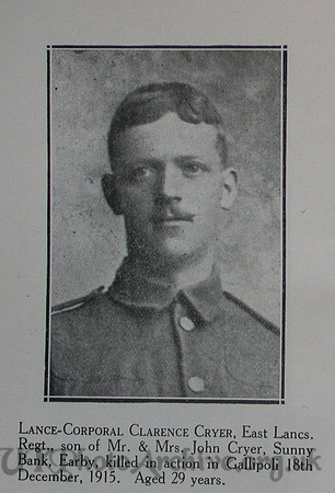 Cryer C LCpl 5th East Lancs Regt Craven Roll Of Honour