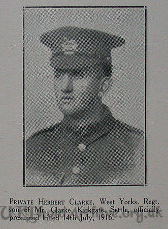 Clarke H Pte 5th West Yorks Regt Craven Roll Of Honour