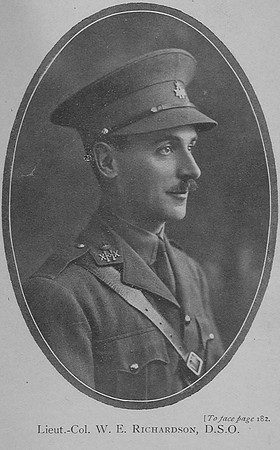Richardson M E Lt Col DSO 20th Hussars Attd 26th Northumberland Fusiliers Irish Heroes In The War - F. Lavery 1917