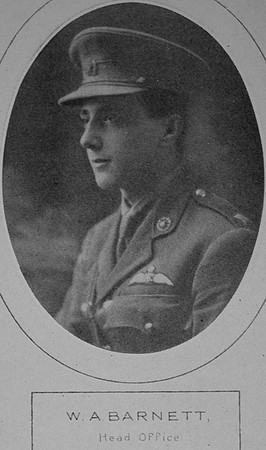 Barnett W A 2nd Lt Royal Flying Corps Lloyds Bank Memorial Album