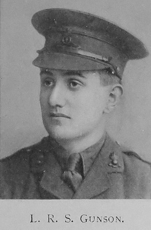 Gunson L R S Lt Royal Garrison Artillery