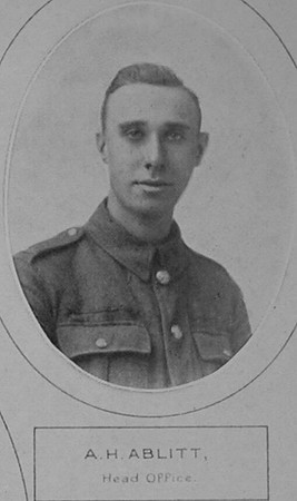 Ablitt A H Pte 11th Royal Fusiliers Lloyds Bank Memorial Album