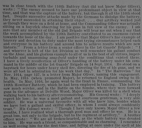 Oliver G B Major Royal Field Artillery Obit Part 2 De Ruvignys Roll Of Honour Vol 3