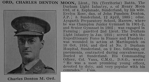 Ord C D M Lt 7th Durham Light Infantry Obit De Ruvignys Roll Of Honour Vol 3