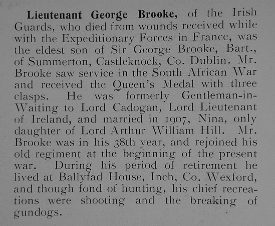 Brooke G Lt Irish Guards Obit