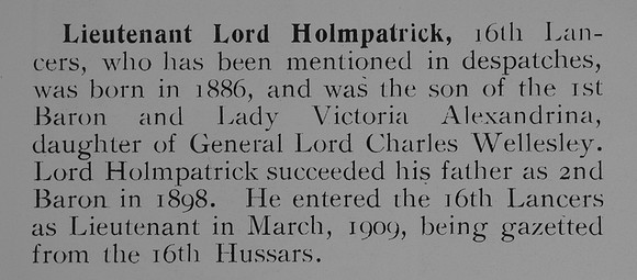 Holmbrook Lt Lord 16th Lancers Short Record Of Service