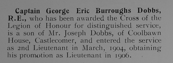 Dobbs G E B Captain Royal Engineers Short Record Of Service