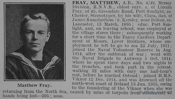 Fray M AB HMS Viknor RNVR Obit De Ruvignys Roll Of Honour Vol 2