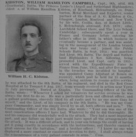 Kidston W H C Captain 9th Attd 8th Argyll & Sutherland Highlanders Obit De Ruvignys Roll Of Honour Vol 3