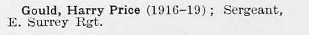 Gould H P Sergt East Surrey Regiment