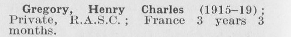 Gregory H C Pte Army Service Corps LCC Staff Sewerage And Drainage