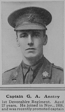 Anstey G A Captain 1st Devonshire RegimentThe Sphere 14th Aug 1915