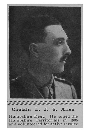 Allen L J S Captain Hampshire Regiment The Sphere 14th Apr 1917