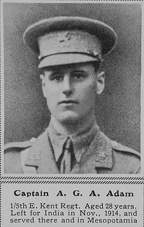 Adam A G A Captain 5th East Kent Regt The Sphere 18th Mar 1916