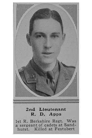 Apps R D 2nd Lt 1st Royal Berkshire Regiment