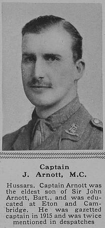 Arnott J Captain MC Hussars The Sphere 18th May 1918