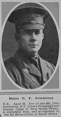 Armstrong N F Major Royal Engineers The Sphere 12th Aug 1916