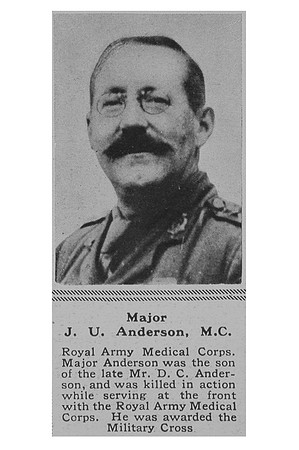 Anderson J U Major MC RAMC The Sphere 25th May 1918