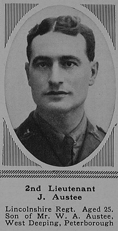 Austee J 2nd Lt 2nd Lincolnshire Regiment The Sphere 16th Sep 1916