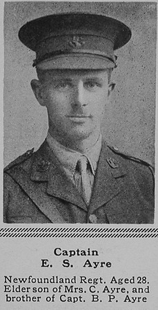 Ayre E S Captain 1st Newfoundland Regiment The Sphere 26th Aug 1916