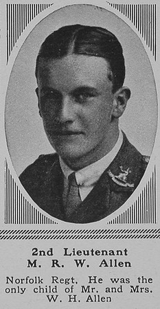 Allen M R W 2nd Lt Norfolk Regt The Sphere 8th Dec 1917