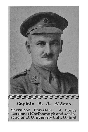 Aldous S J Captain 5th Notts Derby Regt The Sphere 6th May 1916