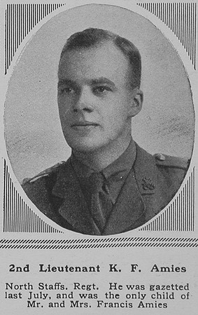Amies K F 2nd Lt North Staffs Regt The Sphere 8th Dec 1917